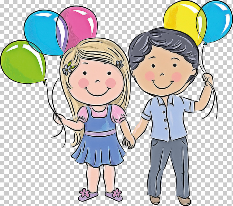 Cartoon Balloon Friendship Cheek Sharing PNG, Clipart, Balloon, Cartoon, Cheek, Child, Friendship Free PNG Download
