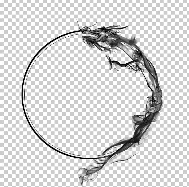 Chinese Dragon Ink PNG, Clipart, Ancient Circle, Black And White, China, Chinese Dragon, Circle Free PNG Download