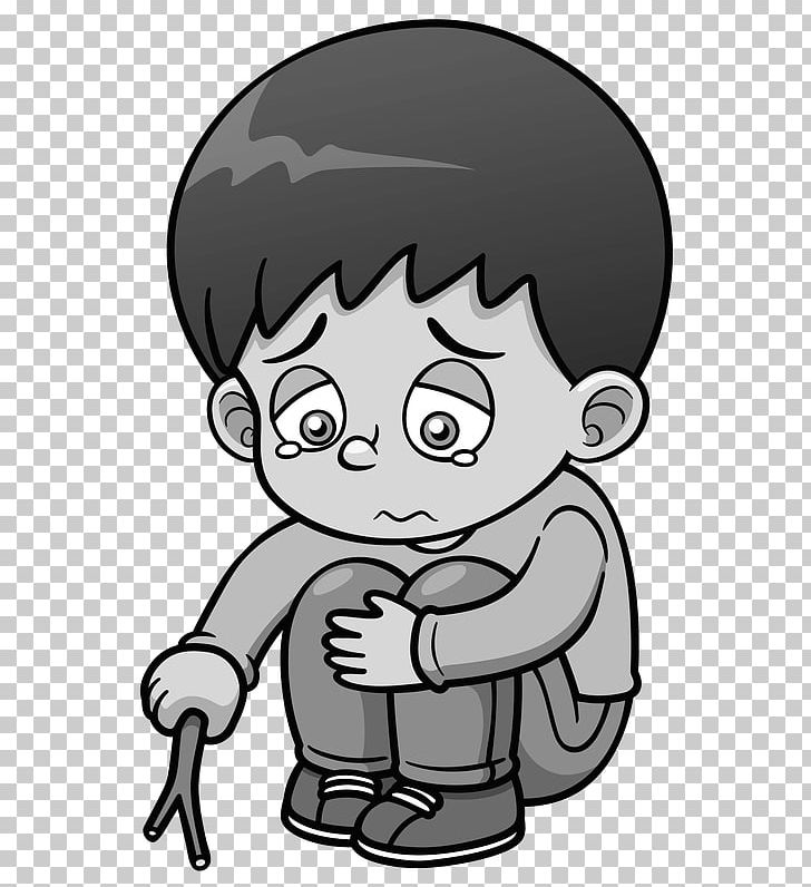 Drawing Sadness Cartoon Png Clipart Arm Art Artwork Black Black And White Free Png Download