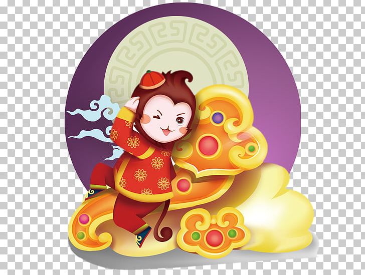 Monkey Poster Chinese New Year PNG, Clipart, Animals, Art, Auspicious, Baby, Bainian Free PNG Download