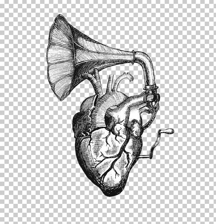 Heart Sounds Drawing Tattoo Anatomy PNG, Clipart, Arm, Art, Black And White, Bone, Broken Heart Free PNG Download