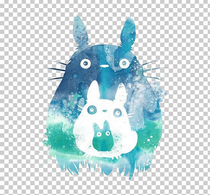 Studio Ghibli Anime Drawing Painting PNG, Clipart, Animals, Blue, Chibi, Computer Wallpaper, Film Free PNG Download