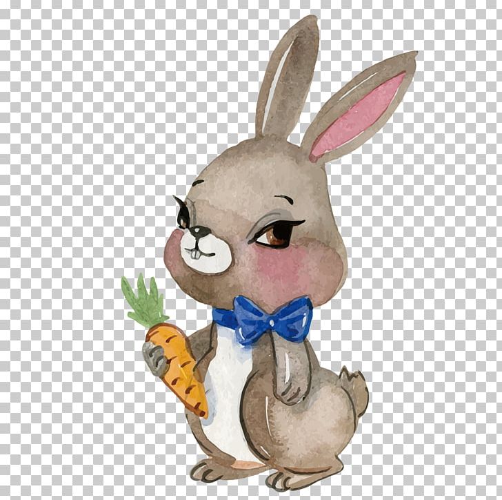 Easter Bunny White Rabbit Watercolor Painting Drawing PNG, Clipart, Animal, Art, Bow Tie, Carrot Juice, Carrots Free PNG Download