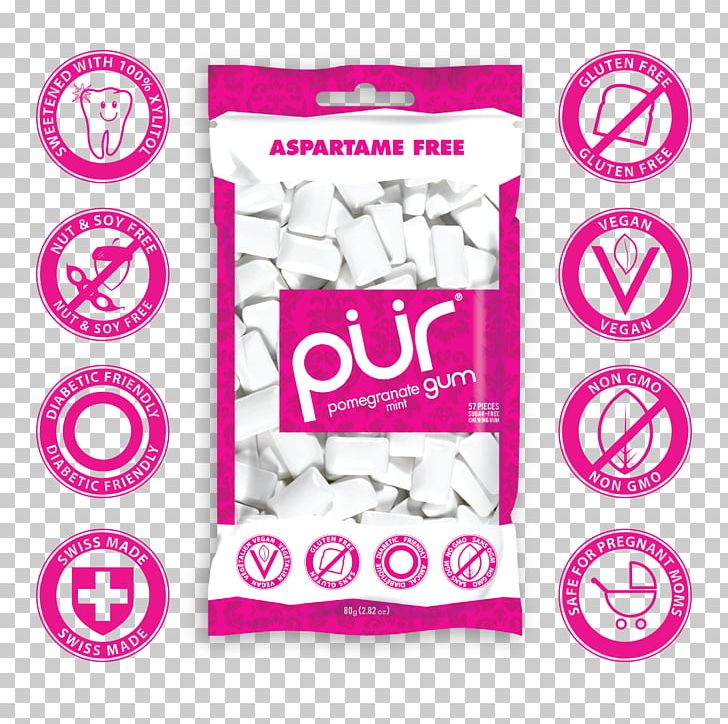 Chewing Gum Peppermint PÜR Gum Sugar Substitute PNG, Clipart, Aspartame, Brand, Chewing, Chewing Gum, Flavor Free PNG Download