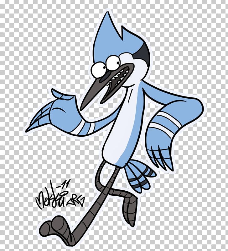 Mordecai Rigby Cartoon Drawing PNG, Clipart, Art, Artwork, Beak, Black And White, Blue Jay Free PNG Download