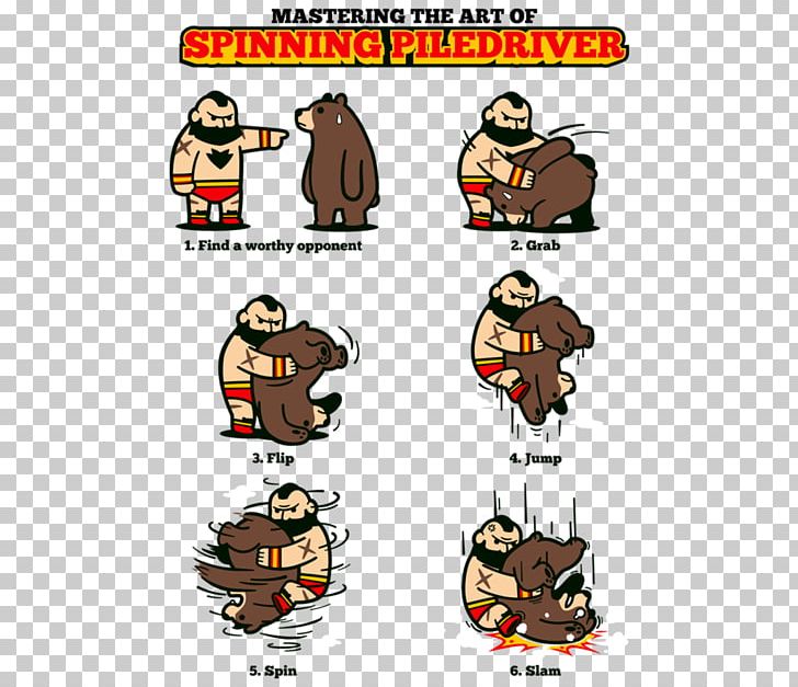 Zangief Piledriver T-shirt Street Fighter Tutorial PNG, Clipart, Area, Art, Cartoon, Fiction, Howto Free PNG Download