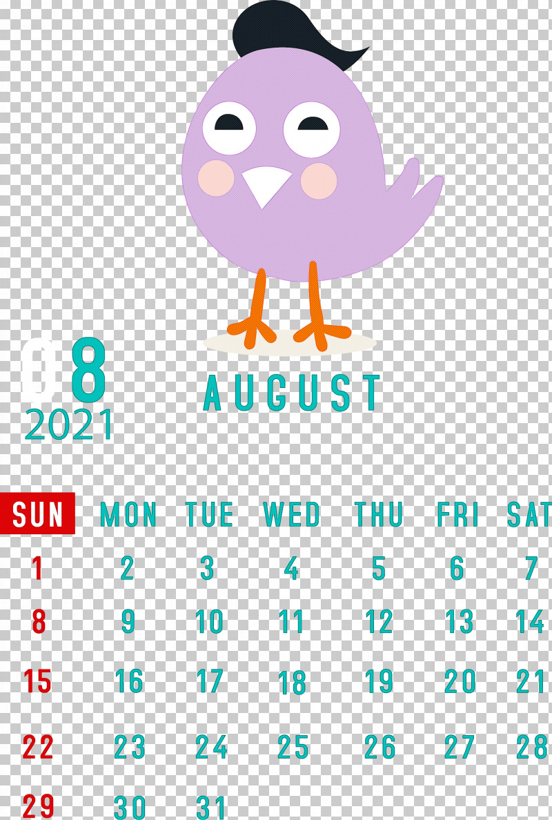 August 2021 Calendar August Calendar 2021 Calendar PNG, Clipart, 2021 Calendar, Beak, Cartoon, Diagram, Emoticon Free PNG Download