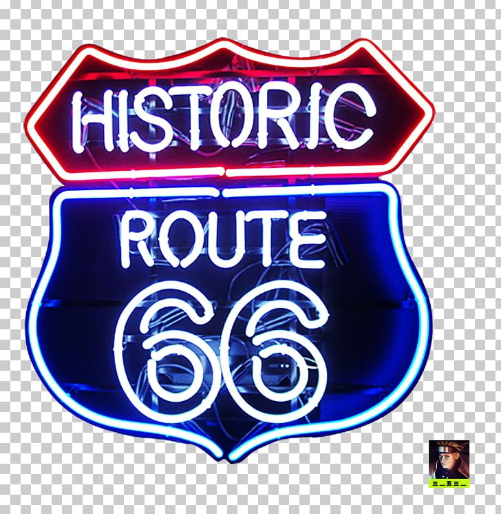 U.S. Route 66 Neon Sign Neon Lighting Logo PNG, Clipart, Area, Brand, Dan, Electric Blue, Fluorescent Lamp Free PNG Download