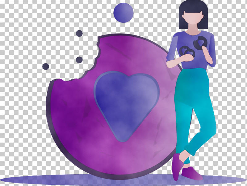 Purple Violet Cartoon Heart Love PNG, Clipart, Animation, Cartoon, Cookie, Girl, Heart Free PNG Download