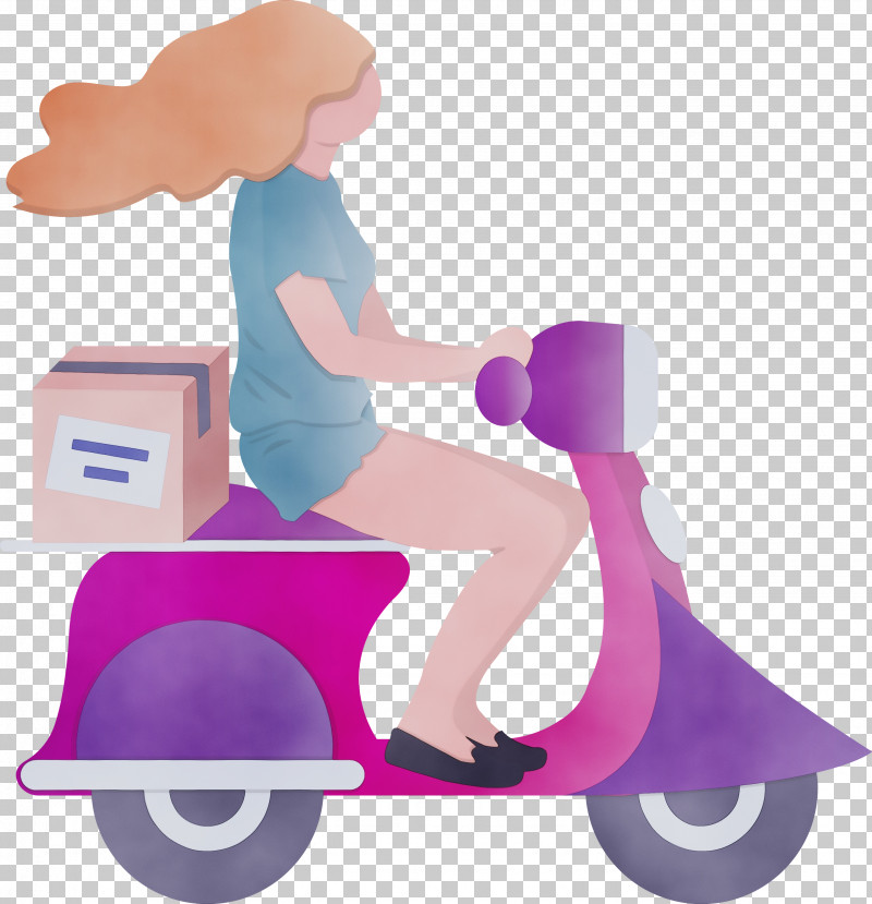 Scooter Kick Scooter Pink Vehicle Riding Toy PNG, Clipart, Delivery, Girl, Kick Scooter, Paint, Pink Free PNG Download