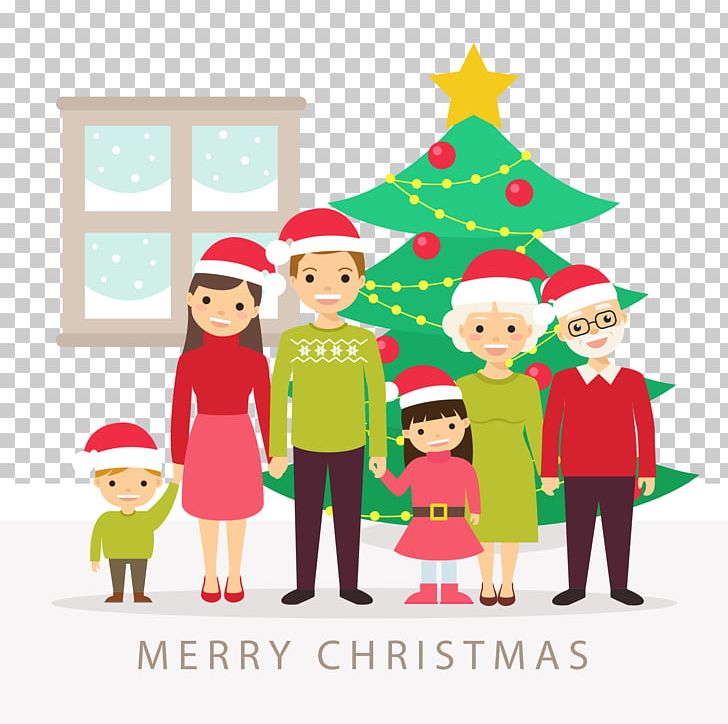 Christmas Tree Family Illustration PNG, Clipart, Child, Christmas Card, Christmas Decoration, Christmas Frame, Christmas Lights Free PNG Download