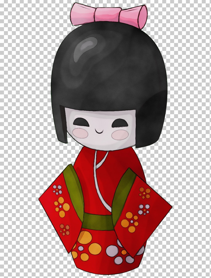 Doll Kokeshi Gratis Boneca Kokeshi - Cerâmica Grande 19cm Amarela 4965c Red PNG, Clipart, Doll, Gratis, Japanese Dolls, Kokeshi, Music Download Free PNG Download