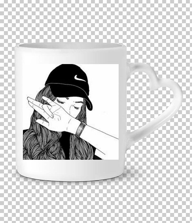 Drawing Black And White Female PNG, Clipart, Art, Black And White, Cartoon, Coffee Cup, Cup Free PNG Download
