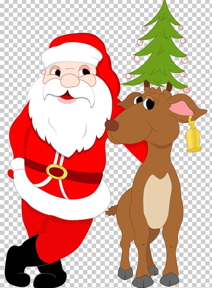 Santa Claus Reindeer Christmas Cartoon PNG, Clipart, Bells, Cartoon, Cartoon Character, Cartoon Eyes, Christmas Decoration Free PNG Download