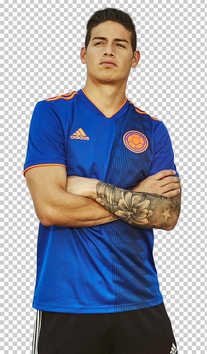 James Rodríguez 2018 World Cup Colombia National Football Team T-shirt Argentina National Football Team PNG, Clipart, Adidas, Argentina National Football Team, Arm, Blue, Clothing Free PNG Download