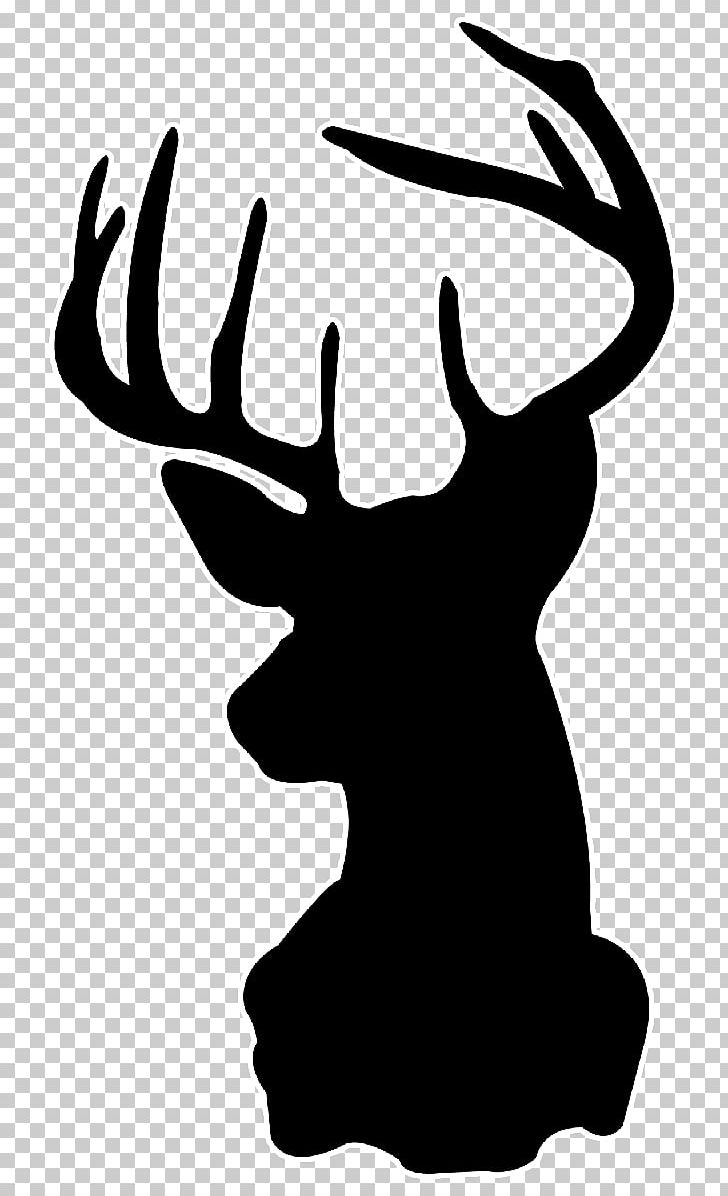 White-tailed Deer Silhouette Stencil Drawing PNG, Clipart, Antler, Art, Artwork, Black And White, Craft Free PNG Download