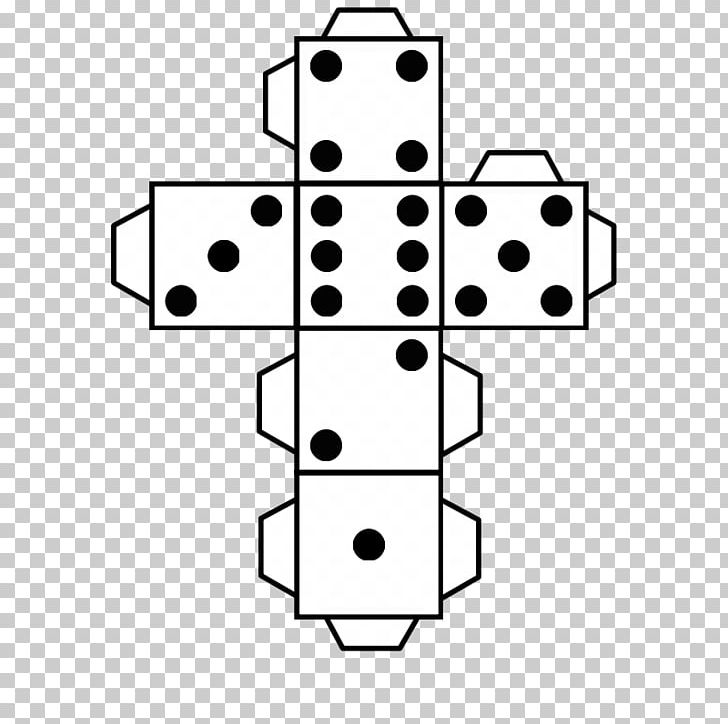 Set Paper Dice Template PNG, Clipart, Angle, Area, Black, Black And White, Blank Free PNG Download