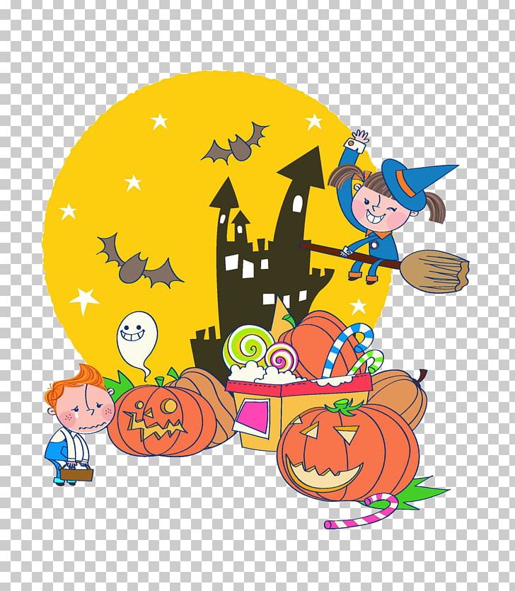 Halloween Child Cartoon Illustration PNG, Clipart, Animation, Art, Bat, Cartoon, Castle Free PNG Download