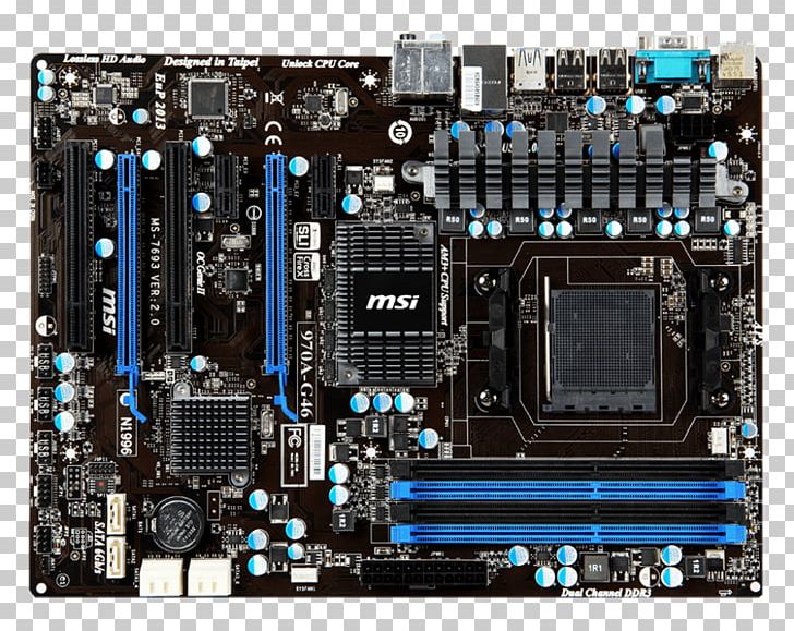 MSI 970A-G46 Socket AM3+ Motherboard Micro-Star International PNG, Clipart, Amd Fx, Central Processing Unit, Computer, Computer Hardware, Electronic Component Free PNG Download