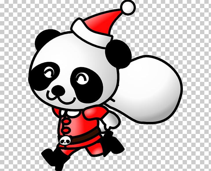 Santa Claus Giant Panda Wedding Invitation Candy Cane Christmas PNG, Clipart, Art, Candy Cane, Carnivoran, Cartoon, Christmas Card Free PNG Download