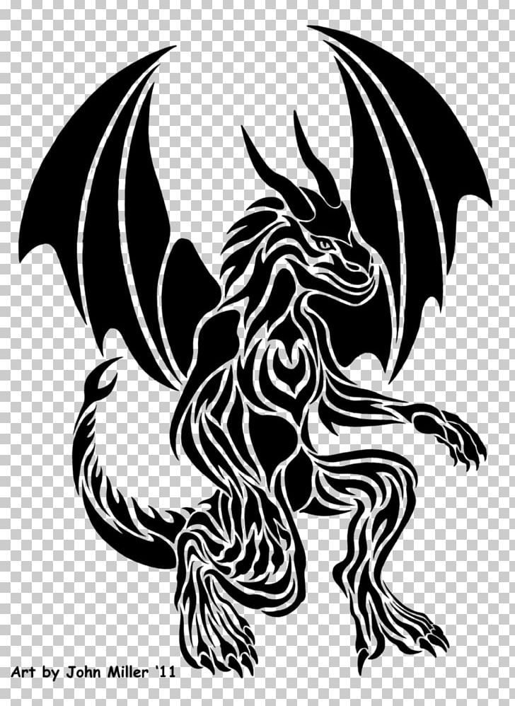 Dragon Art Tribe PNG, Clipart, Art, Black And White, Carnivoran, Demon, Dragon Free PNG Download