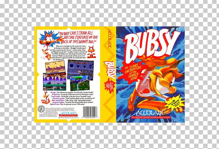Bubsy In Claws Encounters Of The Furred Kind Bubsy 2 Bubsy: The Woolies Strike Back Super Nintendo Entertainment System Mega Drive PNG, Clipart, Accolade, Bobcat, Breakfast Cereal, Bubsy, Bubsy 2 Free PNG Download