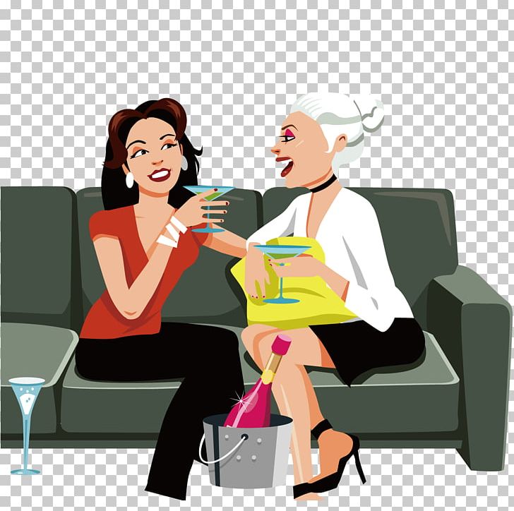 Cartoon Illustration PNG, Clipart, Broken Glass, Cartoon, Chair, Champagne Glass, Conversation Free PNG Download
