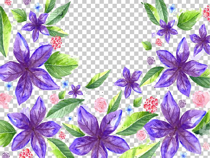 Blue-purple Hand-painted Watercolor Background PNG, Clipart, Bellflower Family, Blue Background, Flower, Flower Arranging, Lilac Free PNG Download