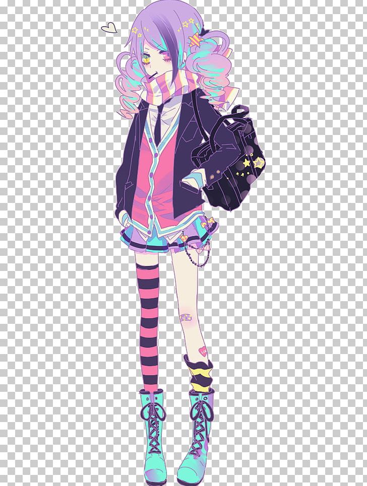 Pastel Anime Drawing Art, Anime, purple, black Hair, violet png | PNGWing