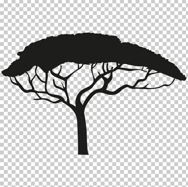 Africa Silhouette Tree Drawing PNG, Clipart, Africa, Beak, Black And White, Branch, Drawing Free PNG Download
