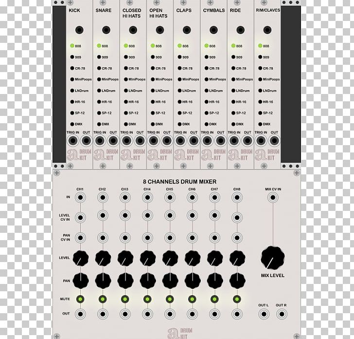 Drums Modular Synthesizer Sound Synthesizers Vcv Drum Machine PNG, Clipart, Audio, Audio Equipment, Cymbal, Drum, Drum Machine Free PNG Download