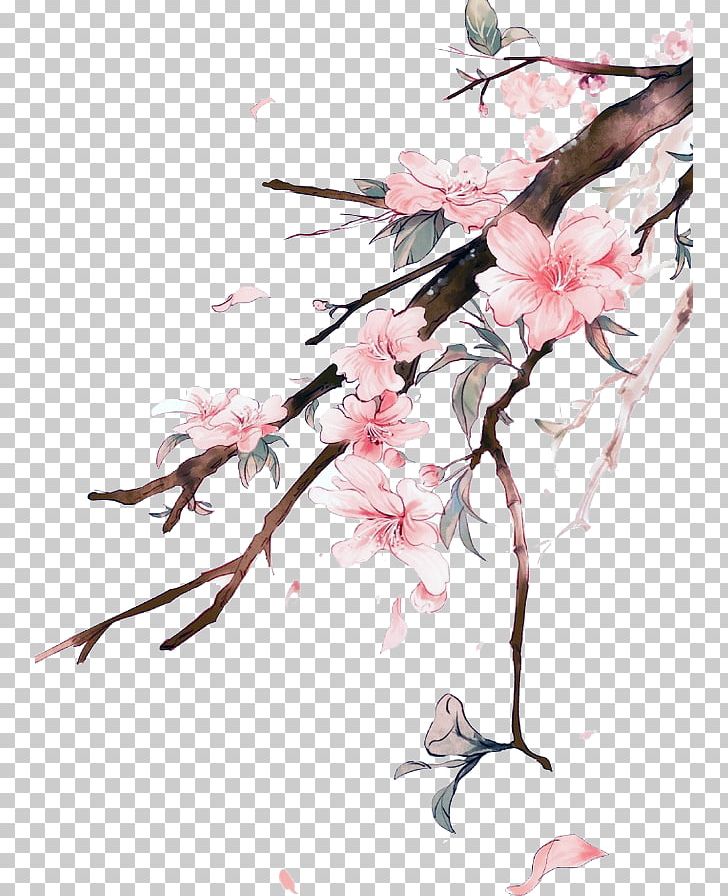 Watercolor Painting Landscape Art China PNG, Clipart, Background Iphone, Blossom, Branch, Cherry Blossom, China Free PNG Download