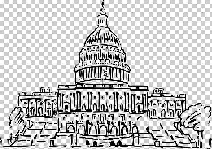 United States Capitol United States Congress PNG, Clipart, Black And White, Building, Computer Icons, Drawing, Facade Free PNG Download