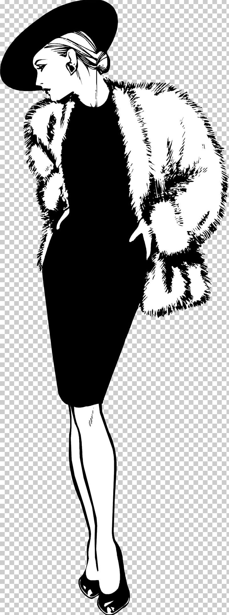 Hat Girls In Furs (Portrait Of A Woman) Fur Clothing PNG, Clipart, Black And White, Clothing, Coat, Coat Clipart, Fashion Illustration Free PNG Download
