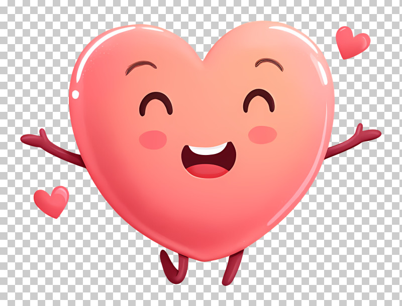 Happy Heart Character PNG