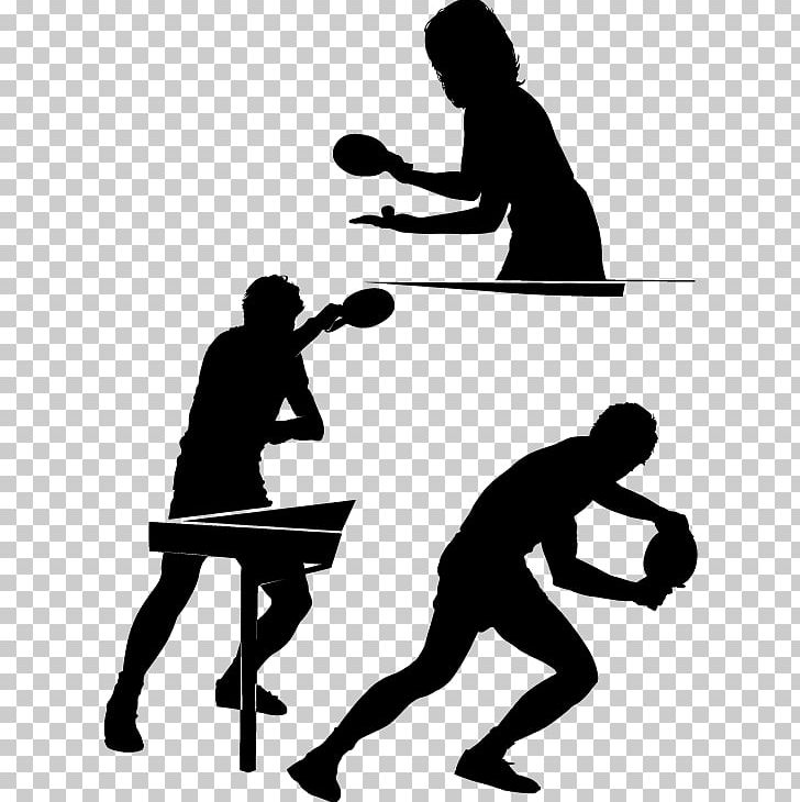 Table Tennis Silhouette Sport PNG, Clipart, Ball, Black And White, Communication, Competition, Graphic Arts Free PNG Download