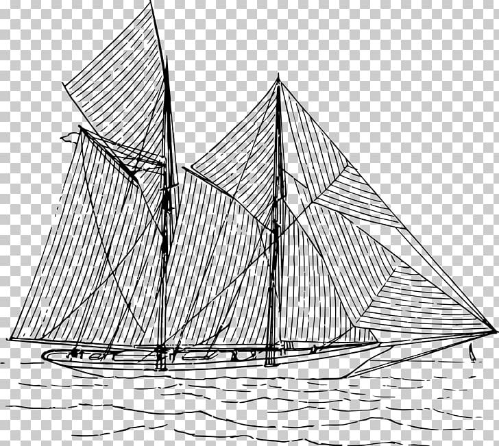 Sailing Ship Brigantine Yawl Lugger PNG, Clipart, Angle, Area, Baltimore Clipper, Barque, Black And White Free PNG Download