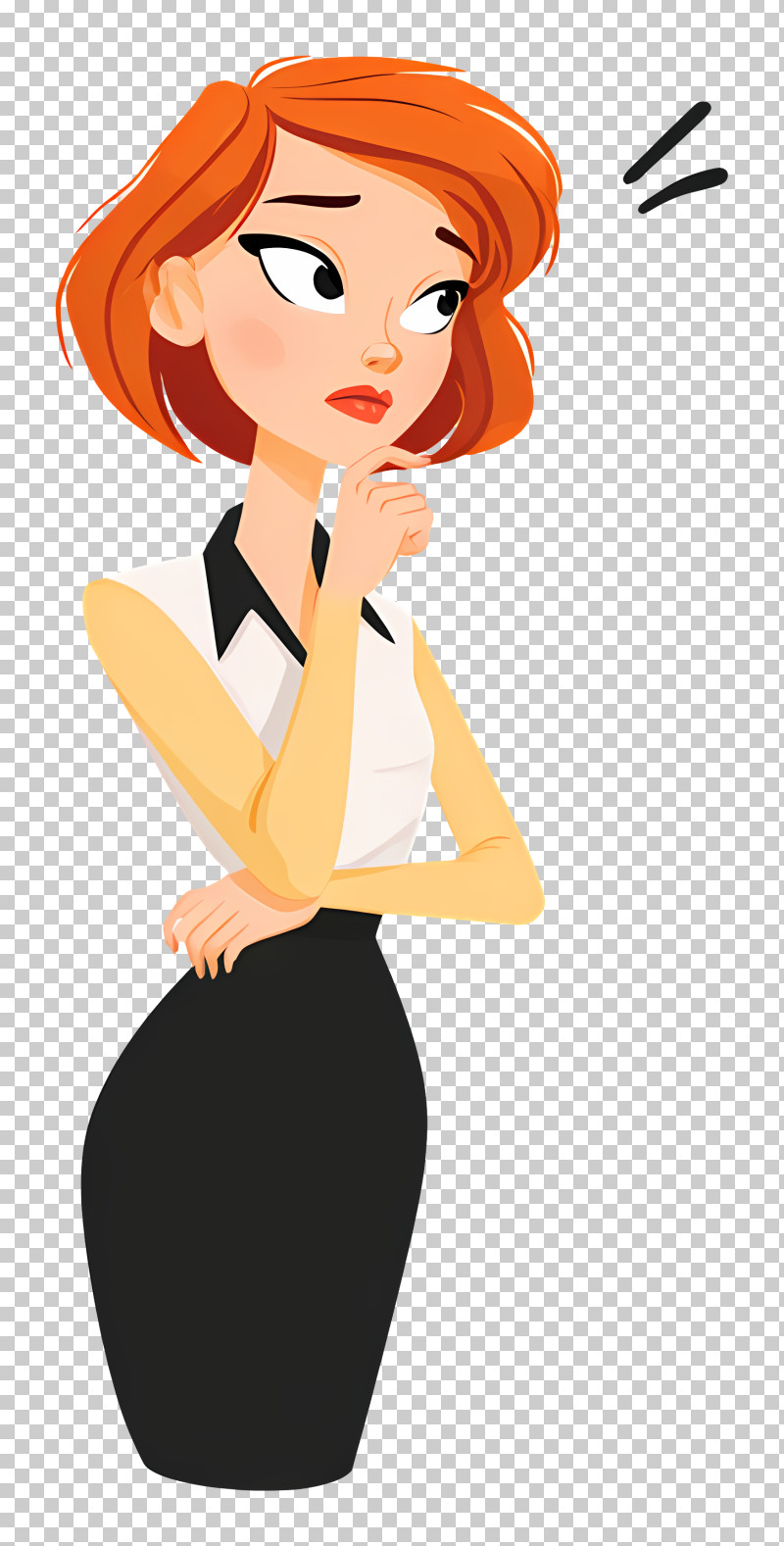 Thoughtful Businesswoman Pondering PNG