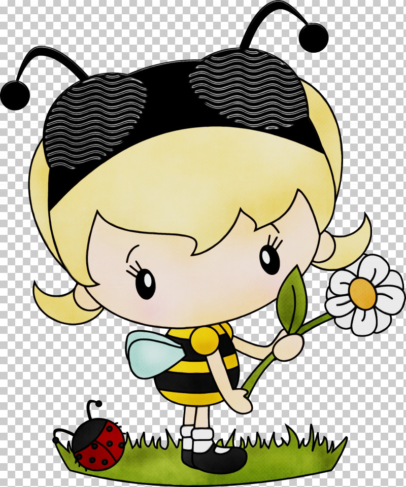 Insects Pollinator Cartoon Plant Yellow PNG, Clipart, Biology, Cartoon, Happiness, Insects, Ladybugs Free PNG Download