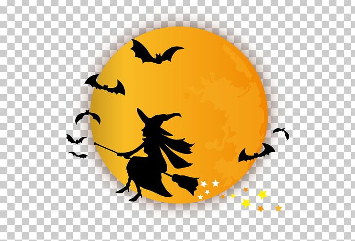 Halloween Full Moon And Witch Illustration. PNG, Clipart,  Free PNG Download