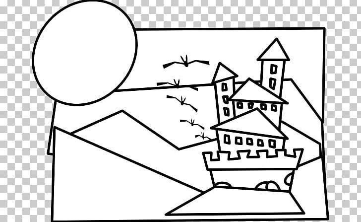Castle Cartoon PNG, Clipart, Angle, Area, Art, Black, Black And White Free PNG Download
