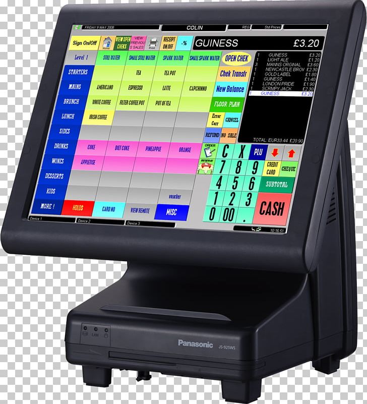 Display Device Point Of Sale Cash Register Touchscreen Computer Software PNG, Clipart, Card Reader, Cash Register, Computer Hardware, Computer Software, Computer Terminal Free PNG Download