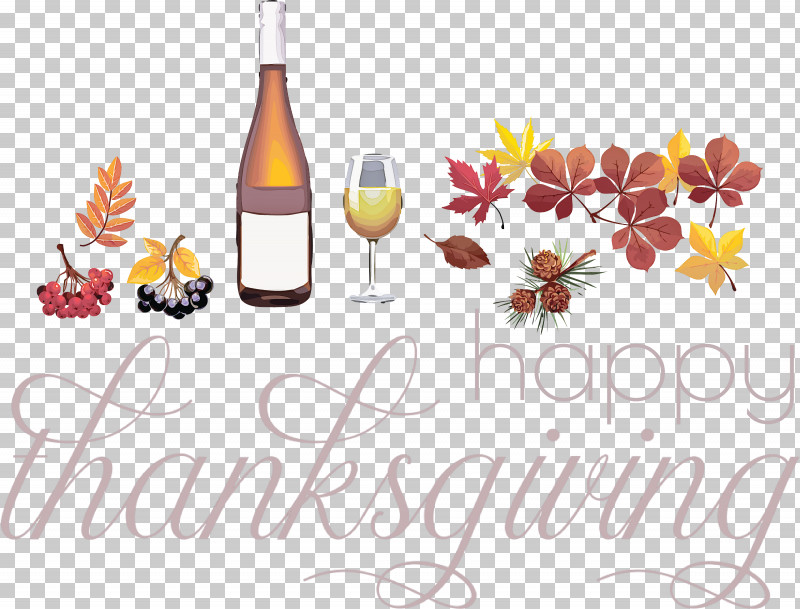 Happy Thanksgiving Thanksgiving Day Thanksgiving PNG, Clipart, Bottle, Floral Design, Glass, Glass Bottle, Happy Thanksgiving Free PNG Download