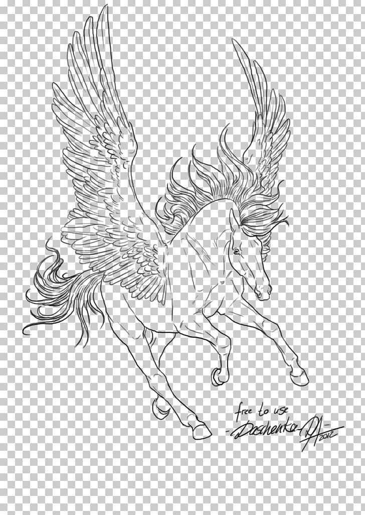 Line Art Drawing Winged Unicorn Pegasus PNG, Clipart, Art, Artwork, Black And White, Coloring Book, Deviantart Free PNG Download