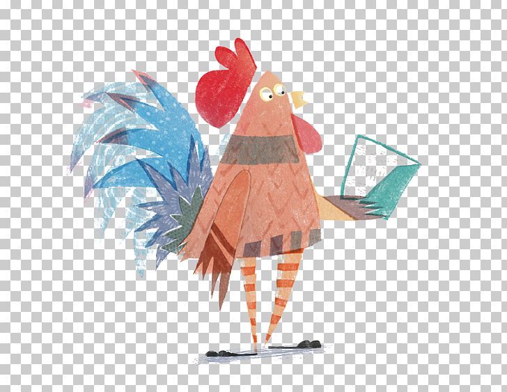 Rooster Chicken Reading Illustration PNG, Clipart, 2017 Big Cock, Animal, Art, Badminton Shuttle Cock, Beak Free PNG Download