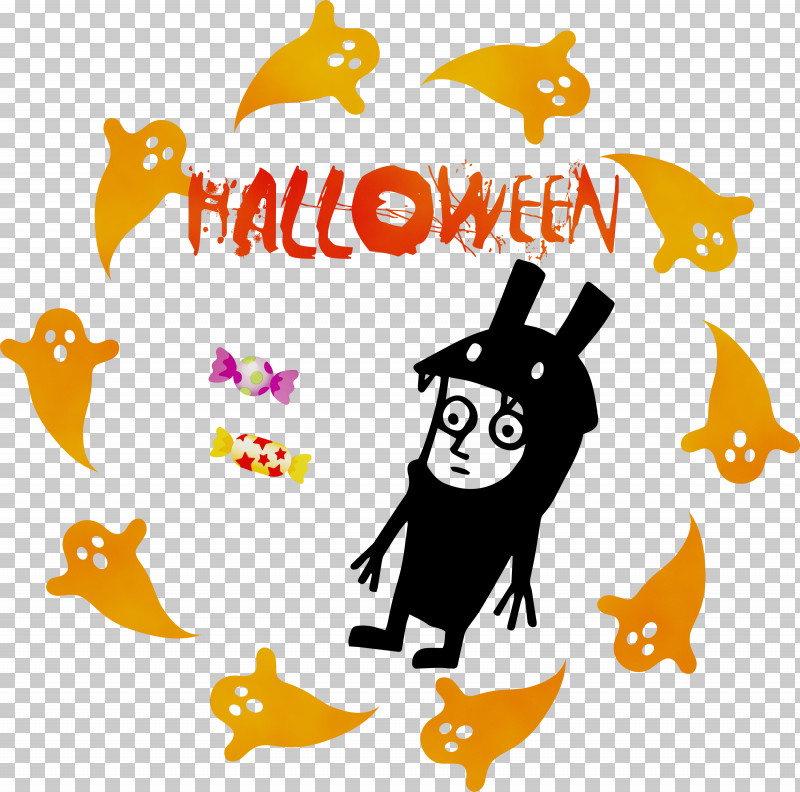 Cartoon Logo Yellow Meter Line PNG, Clipart, Behavior, Cartoon, Happiness, Happy Halloween, Human Free PNG Download