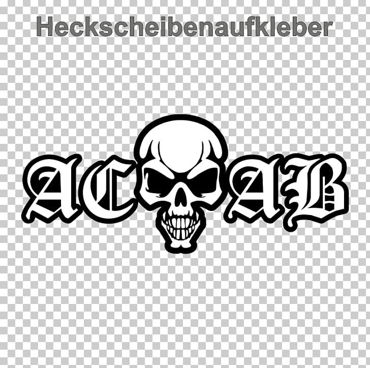 A.C.A.B. Sticker Skull Text Police PNG, Clipart, Acab, Advertising, Area, Black And White, Bone Free PNG Download
