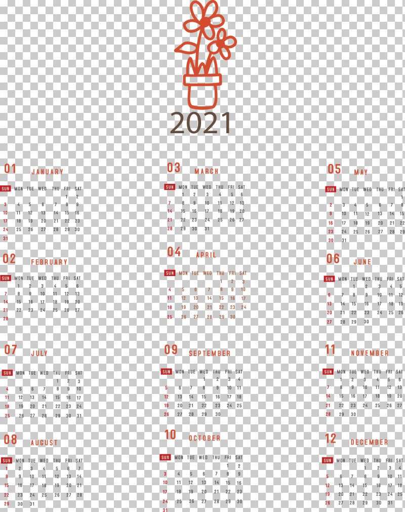 Printable 2021 Yearly Calendar 2021 Yearly Calendar PNG, Clipart, 2021 Yearly Calendar, Annual Calendar, Calendar System, Calendar Year, July Free PNG Download