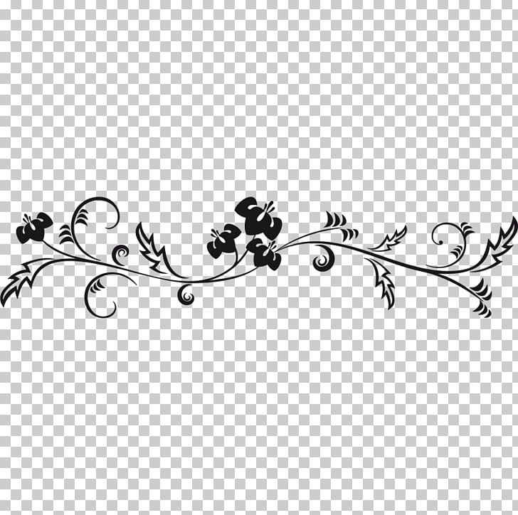 Wall Decal Sticker Flower Floral Design PNG, Clipart, Adhesive, Black And White, Body Jewelry, Branch, Canvas Free PNG Download