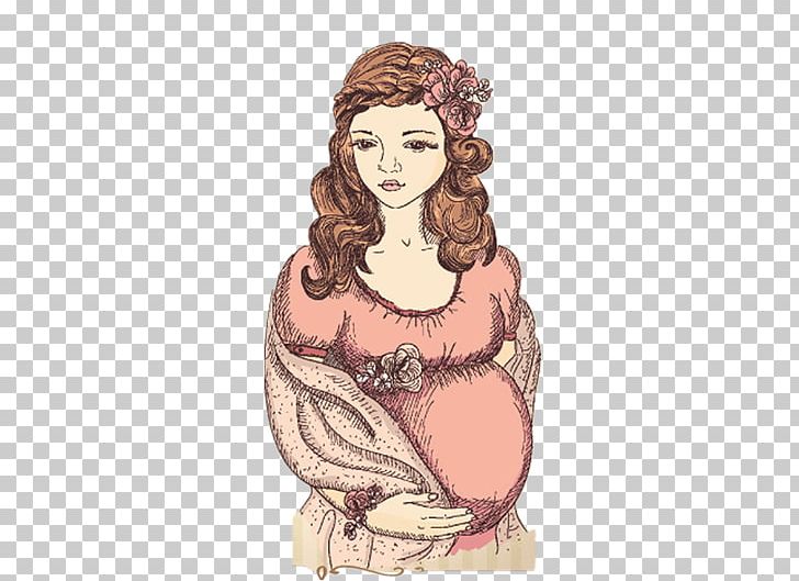Pregnancy Temperament Illustration PNG, Clipart, Art, Birth, Brown Hair, Childbirth, Costume Design Free PNG Download